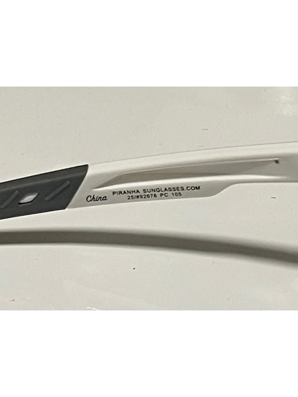 Piranha PC 105 White Sport Shield Sunglasses Gray Lens